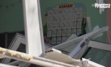 Бомбардировка на жилищна сграда в Киев, близо до училище