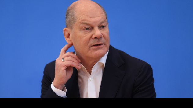 Лятна пресконференция на германския канцлер Олаф Шолц . Олаф Шолц в Берлин, 14 юли. Снимка: Криштиан Боци/Bloomberg