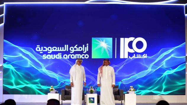 Изпълнителният директор на Saudi Aramco Амин Насер и президентът на компанията Ясир Ал-Румаян. Снимка: Mohammed Al-Nemer/Bloomberg