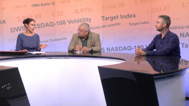 Д-р Тихомир Стойчев, експерта по сигурността, НБУ и Стоил Моллов, СУ. Снимка: Bloomberg TV Bulgaria