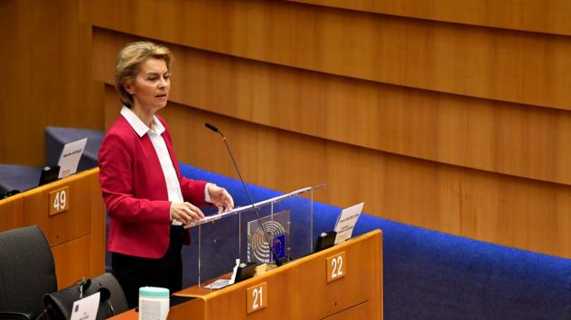 Председателят на ЕК Урсула фон дер Лайен. Снимка: Geert Vanden Wijngaert/Bloomberg