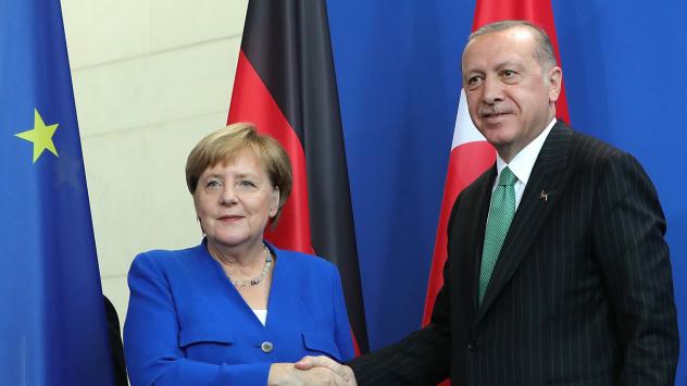 Германският канцлер Ангела Мерикел и турският президент Реджеп Таип Ердоган. Снимка: Krisztian Bocsi/Bloomberg
