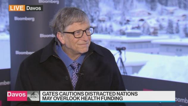 Бил Гейтс, съосновател на Microsoft по време на интервю за Bloomberg. Давос, Швейцария. 23 януари 2019. Снимка: Bloomberg TV