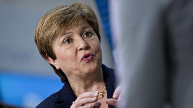 Кристалина Георгиева, главен изпълнителен директор на Световната банка, по време на пролетната среща на Международния валутен фонд и Световната банка през април 2019 г. Снимка: Andrew Harrer/Bloomberg