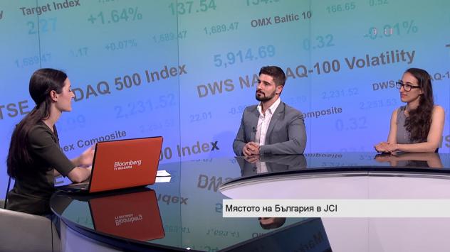  Ана Николова - президент на JCI България през 2016 и Петър Дяксов, президент на организацията за 2017. Снимка: Bloomberg TV Bulgaria