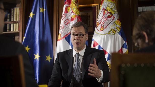 Сръбският президент Александър Вучич. Снимка: Oliver Bunic/Bloomberg