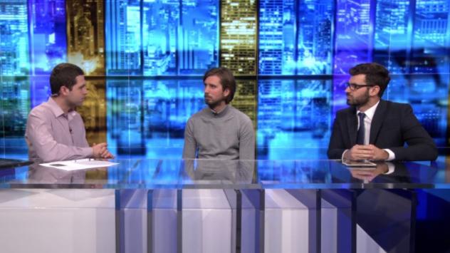 Димитър Вучев (вляво), Мартин Илиев (в средата) и Кузман Илиев (вдясно). Снимка: Bloomberg TV Bulgaria