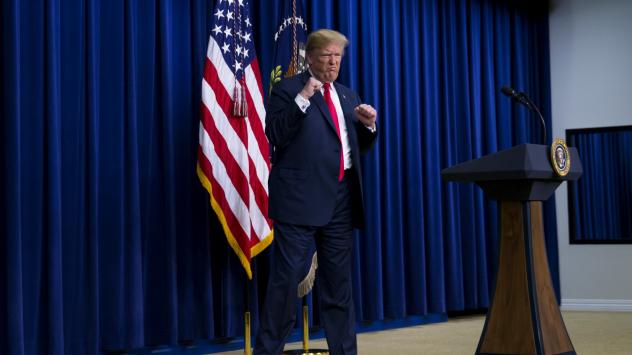 Президентът на САЩ Доналд Тръмп жестикулира по време на изказване на Face-to-Face With Our Future в Белия дом, Вашингтон. 27 юни 2018. Photographer: Eric Thayer/Bloomberg