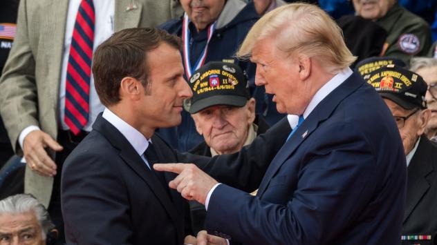 Президентът на Франция Еманюел Макрон и президентът на САЩ Доналд Тръмп. Снимка: Geert Vanden Wijngaert/Bloomberg