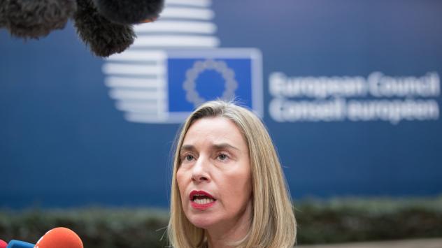 Федерика Могерини, върховен представител на Съюза по въпросите на външните работи и политиката на сигурност. Снимка: Jasper Juinen/Bloomberg