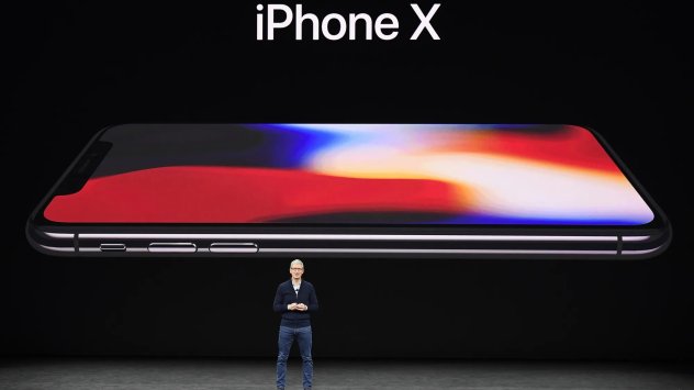 Директорът на Apple Тим Кук представя iPhone X,  iPhone X. Снимка: David Paul Morris/Bloomberg