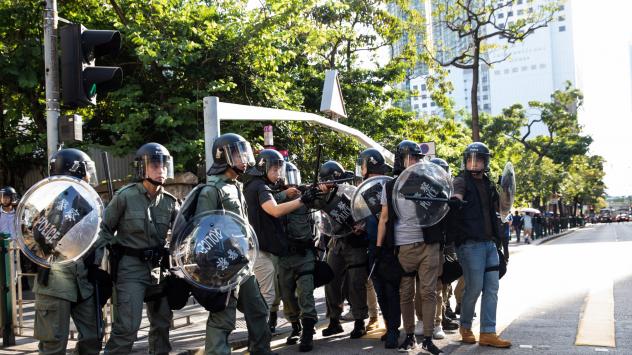 Полицейски сили в Хонг Конг. Снимка:Kyle Lam/Bloomberg