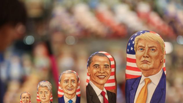 Матрьошки с лика на новия президент на САЩ Доналд Тръмп и неговите предшественици. Photographer: Andrey Rudakov/Bloomberg
