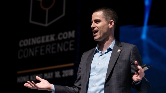 Роджър Вер говори по време на конференцията Coingeek в Хонконг, Китай, на 18 май 2018 г. Снимка: Bloomberg LP