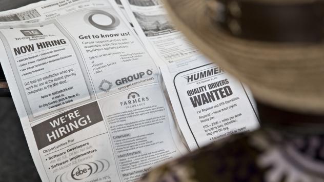 Обяви за работа. снимка:Daniel Acker/Bloomberg