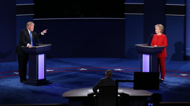 Първият президентски дебат между Доналд Тръмп и Хилъри Клинтън. Университета Hofstra в Хемпстед, Ню Йорк. САЩ. 26.09.2016. Снимка: Daniel Acker/Bloomberg 