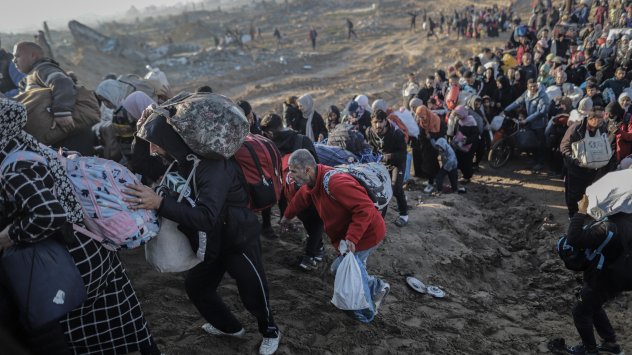 Палестинците се завръщат в Северна Газа, 28 януари. Снимка: Ахмад Салем/Bloomberg