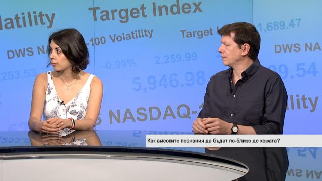 Василена Вълчанова, Ratio.bg и Джонатан Петит, лектор по генетика в Университета в Абърдийн. Снимка: Bloomberg TV Bulgaria 