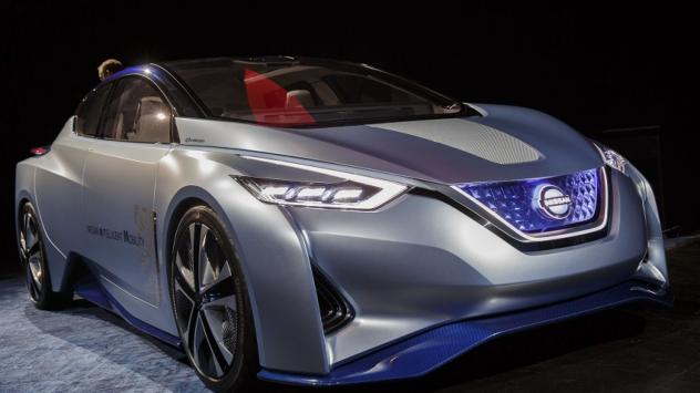 Електромобилът Intelligent Mobility IDS на Nissan Motor е представена на изложението в Лас Вегас, 5.01.2017. Снимка: Patrick T. Fallon/Bloomberg