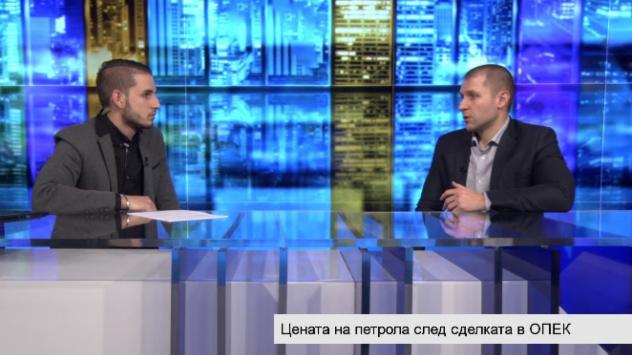 Велко Каменов и Георги Георгиев, портфейлен мениджър в Карол Капитал Мениджмънт. Снимка: Bloomberg TV Bulgaria