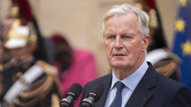 Мишел Барние, бъдещият министър-председател на Франция, говори по време на пресконференция в хотел „Матиньон“ в Париж, Франция, в четвъртък, 5 септември 2024 г. Назначаването на консервативния политик е първата стъпка към прекратяване на месеците на политическа несигурност във Франция, след като извънредните избори доведоха до сформиране на Национално събрание, в което нито една група няма необходимото мнозинство, за да управлява самостоятелно. Снимка: Нейтън Лейн/Bloomberg