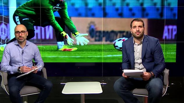 Водещите на Index Sport Александър Костадинов и Цветин Филипов. Снимка: Bloomberg TV Bulgaria