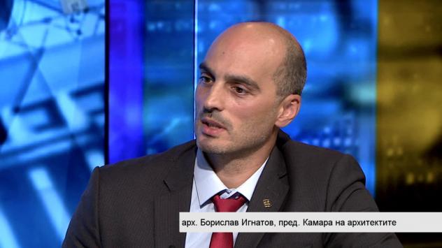 Арх. Борислав Игнатов, председател на УС на Камерата на архитектите в България. Снимка: Bloomberg TV Bulgaria
