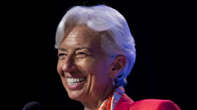 Кристин Лагард, изпълнителен директор на МВФ по време на лекция във Вашингтон; Photographer: Andrew Harrer/Bloomberg