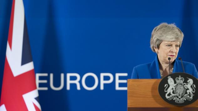 Премиерът на Великобритания Тереза Мей в Брюксел Снимка: Jasper Juinen/Bloomberg