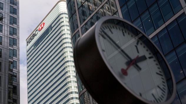 Часовник до седалището на HSBC. Снимка: Simon Dawson/Bloomberg