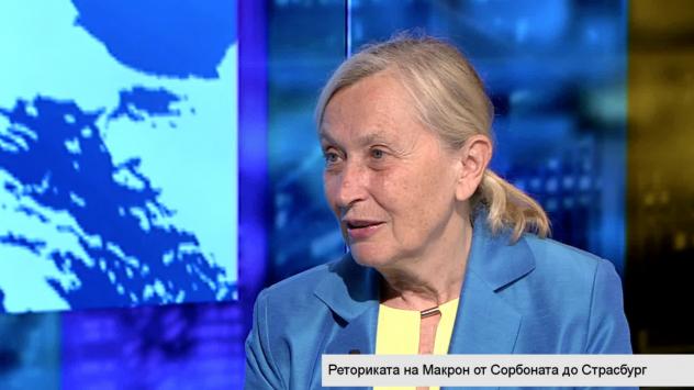 проф. Ингрид Шикова, съучредител на катедра „Европеистика“ в СУ Св. Климент Охридски. Снимка: Bloomberg TV Bulgaria