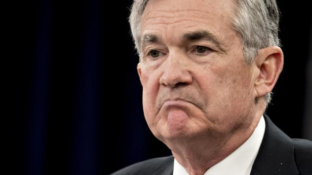 Джером Пауъл, председател на Федералния резерв на САЩ, отговаря на въпрос по време на пресконференцията след заседанието на Федералната комисия за отворени пазари (FOMC). 21.03.2018. Снимка: Andrew Harrer/Bloomberg 
