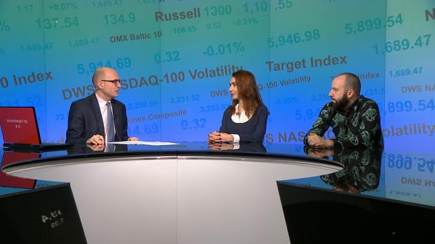 Георги Георгиев, съосновател на ZenART VR; Ния Йотова, директор бизнес развитие в ZenART VR. Снимка: Bloomberg TV Bulgaria