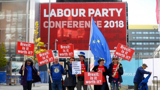 Противници на Brexit в Ливърпул. Снимка: Simon Dawson/Bloomberg