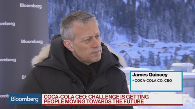 Джеймс Куинси, гл. изп. директор The Coca-Cola Company. Давос, Швейцария. 23 януари 2019. Снимка: Bloomberg TV