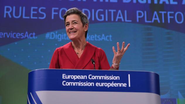 Маргрете Вестагер, изпълнителен заместник-председател на ЕК с ресор „Европа, подготвена за цифровата ера“. Снимка: Alexandros Michailidis/Straight Out Of The Camera/Bloomberg