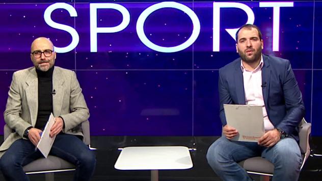 Водещите на Index Sport Александър Костадинов и Цветин Филипов. Снимка: Bloomberg TV Bulgaria