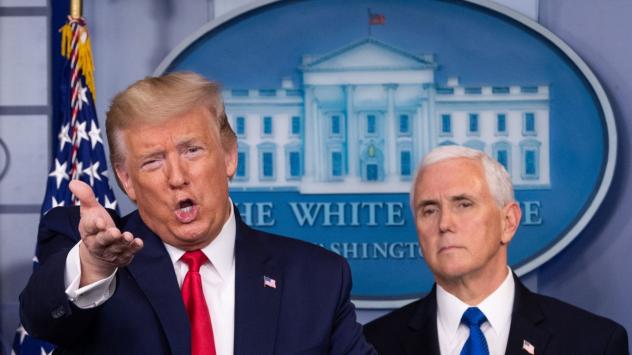 Американският президент Доналд Тръмп говори по повод кризата около коронавируса в Белия дом, 18 март 2020 г. Снимка: Kevin Dietsch