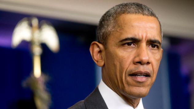 Президентът на САЩ Барак Обама с изявление за атентатите в Париж на 13 ноември 2015, Белият дом, Вашингтон, Photographer: Andrew Harrer/Bloomberg