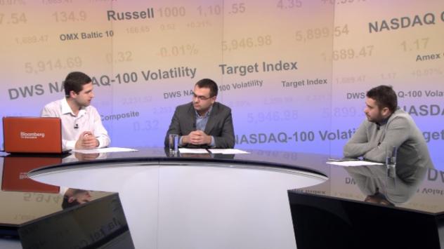 Димитър Вучев (вляво), Николай Драганов (в средата) и Кирил Беспалов (вдясно). Снимка: Bloomberg TV Bulgaria