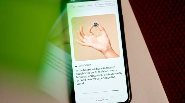 Уебсайтът на Neuralink  Снимка: Габи Джоунс/Bloomberg