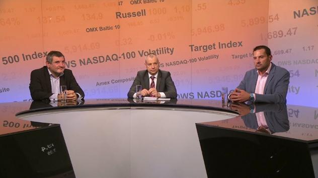 Геоеги Ганев, Кристофор Павлов, Йордан Недев (от ляво надясно). Снимка: Bloomberg TV Bulgaria