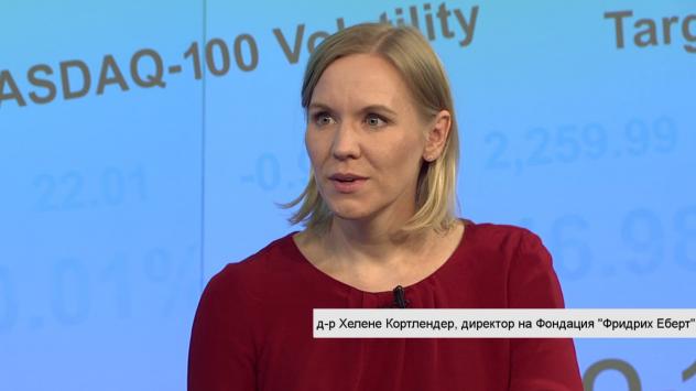 Д-р Хелене Кортлендер, директор на Фондация Фридрих Еберт. Снимка: Bloomberg TV Bulgaria