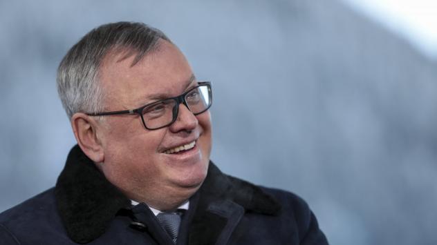 Андрей Костин, гл. изп. директор на VTB Bank PJSC, Давос, Швейцария. 24 януари 2018. Photographer: Simon Dawson/Bloomberg