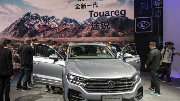Volkswagen Toureg  на автосалона в Пекин. 25 април 2018. Photographer: Qilai Shen/Bloomberg.