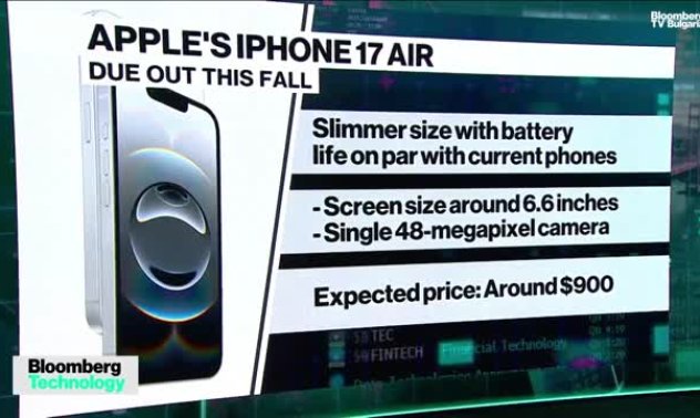 Apple е готова да пусне по-тънък iPhone 17 тази есен