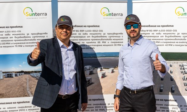 Sunterra RE официално въведе в експлоатация батерийна система от 94 MWh към ФЕЦ Калояново