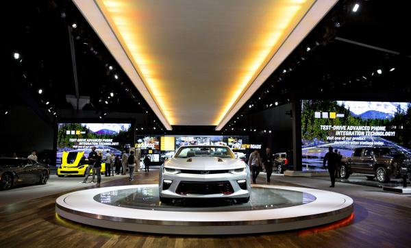 <p>2016 Chevy Camaro SS.</p>

<p>Photographer: Daniel Acker/Bloomberg</p>
